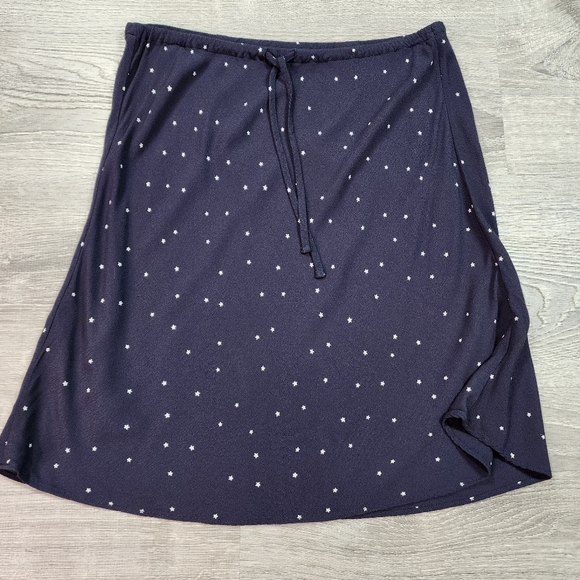 Madewell Dresses & Skirts - MADEWELL Navy Blue and Mini White Star Pattern Drawstring Slip Skirt 2